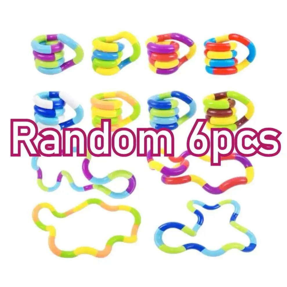 24Pcs Rainbow Circle Tangle Rope Twist Fidget Toy - Sensory Autism Therapy Anti Stress Fidget Toy Jouet Antiestres Niños
