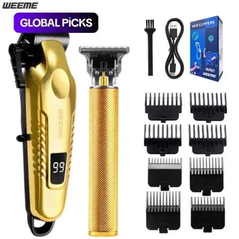 Men's WEEME Electric Beard Hair Set, Beard Trimmers, 2/3/4 Counts Rechargeable Trimmer Kit with USB Charging and T-Head Design, Great Gift for Fathers, Husbands and Boyfriends #GLOBAL PICKS