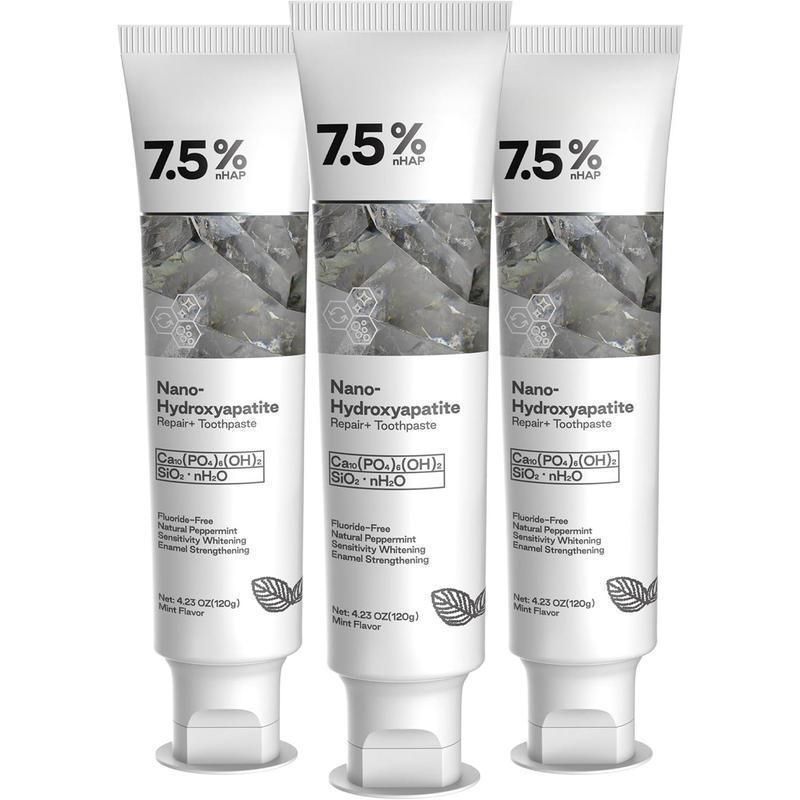 Hydroxyapatite Toothpaste for Sensitive Teeth Daily Oral Care, Advanced Enamel Protection Fluoride-Free Formula, Gentle Effective Repair Restore with Natural Peppermint Hydroxyapatite Toothpaste for Sensitive Teeth Daily Oral Care, Advanced Enamel Protection Fluoride-Free Formula, Gentle Effective Repair Restore with Natural Peppermint