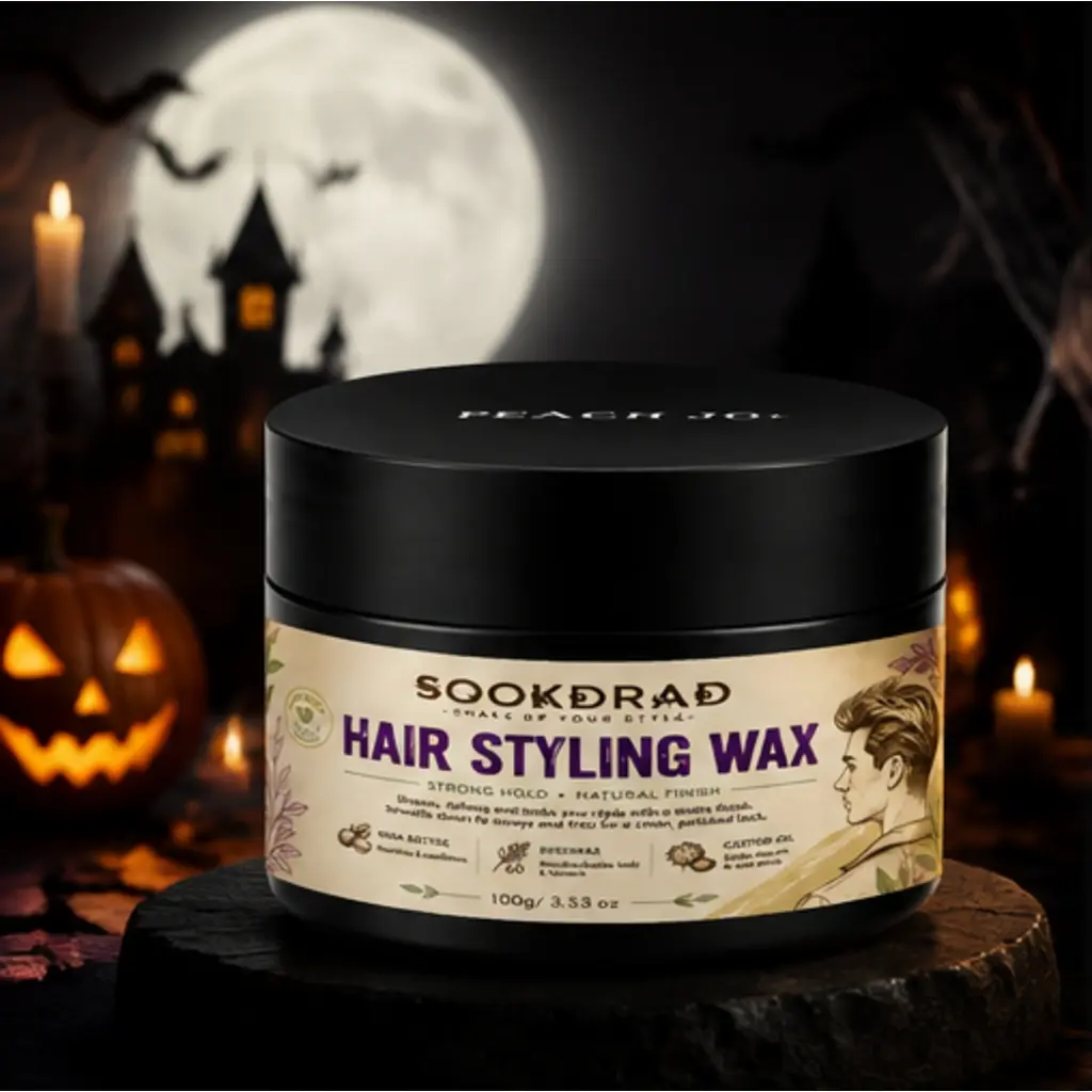 Hair Styling Wax, Shea Butter, Beeswax, Castor Oil, Strong Hold, Natural Finish, Matte Finish, Shapes Hair, Defines Hair, Holds Hairstyle, Smooths Flyaways, Smooths Frizz, For Hair, Men, 3.53 oz, 100g