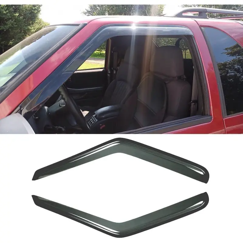 Side Window Wind Deflectors for 1998-2004 & 2000-2004 (Standard Cab, King Cab, Crew Cab), Tape-on Sun Rain Guard Visors Vent Deflector