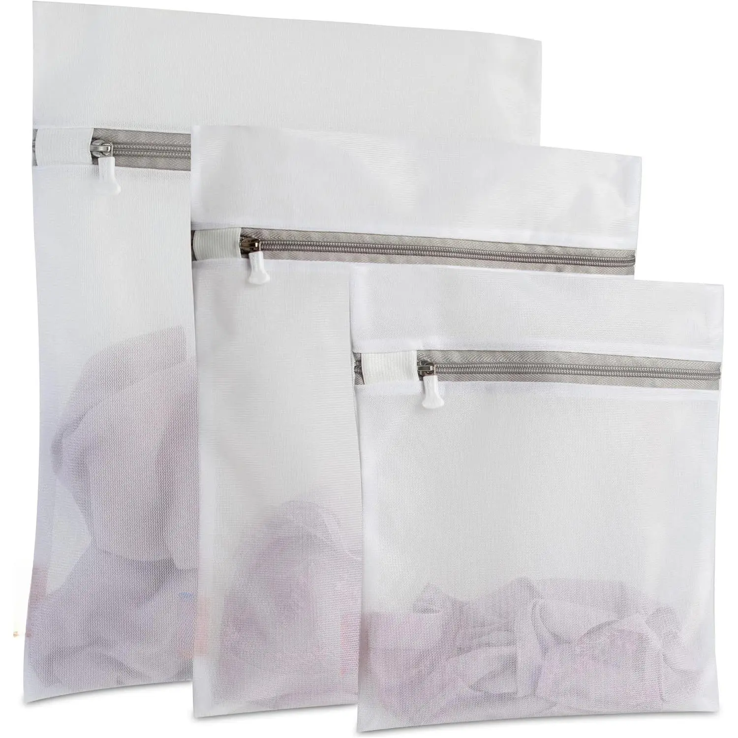 Mesh Laundry Bags 3 Pack (Large, Medium, Small) | Durable Zipper, For Delicates, Lingerie, Bras, Underwear, Protect Garments in Washing Machine