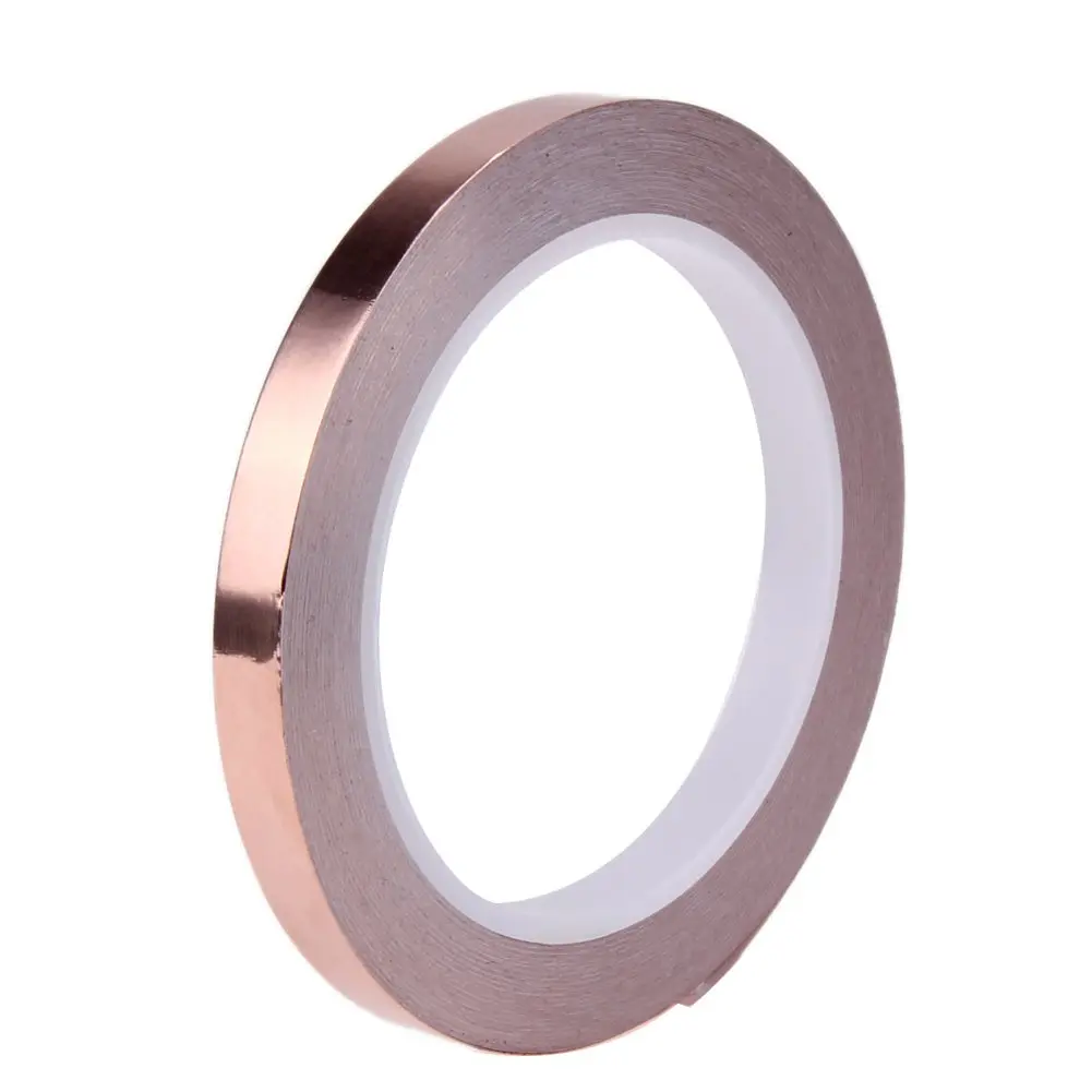 Copper Foil Tape (1/2-inch x 33 FT) with Double-Sided Conductive Adhesive for Guitar & EMI Shielding,Stained Glass Making,Electrical Repairs,Paper Circuits,Soldering,Grounding,DIY Copper Tape
