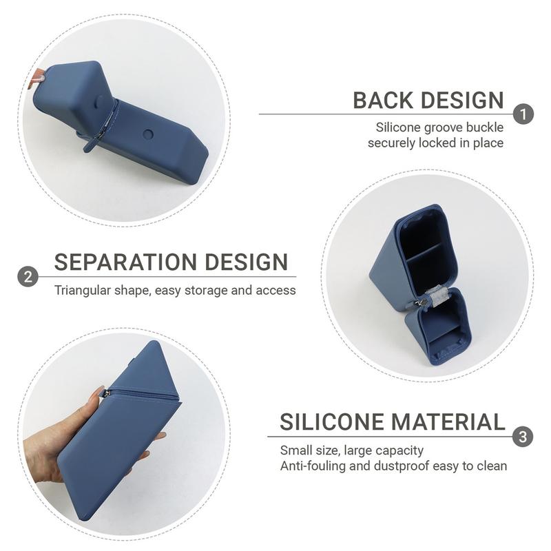 1 fashionable silicone pen holder, foldable large capacity expandable upright pencil case for desktop office and study, portable and high-quality design, suitable for birthday gifts, learning rewards, or Teacher's Day students and office use Pencil Bag