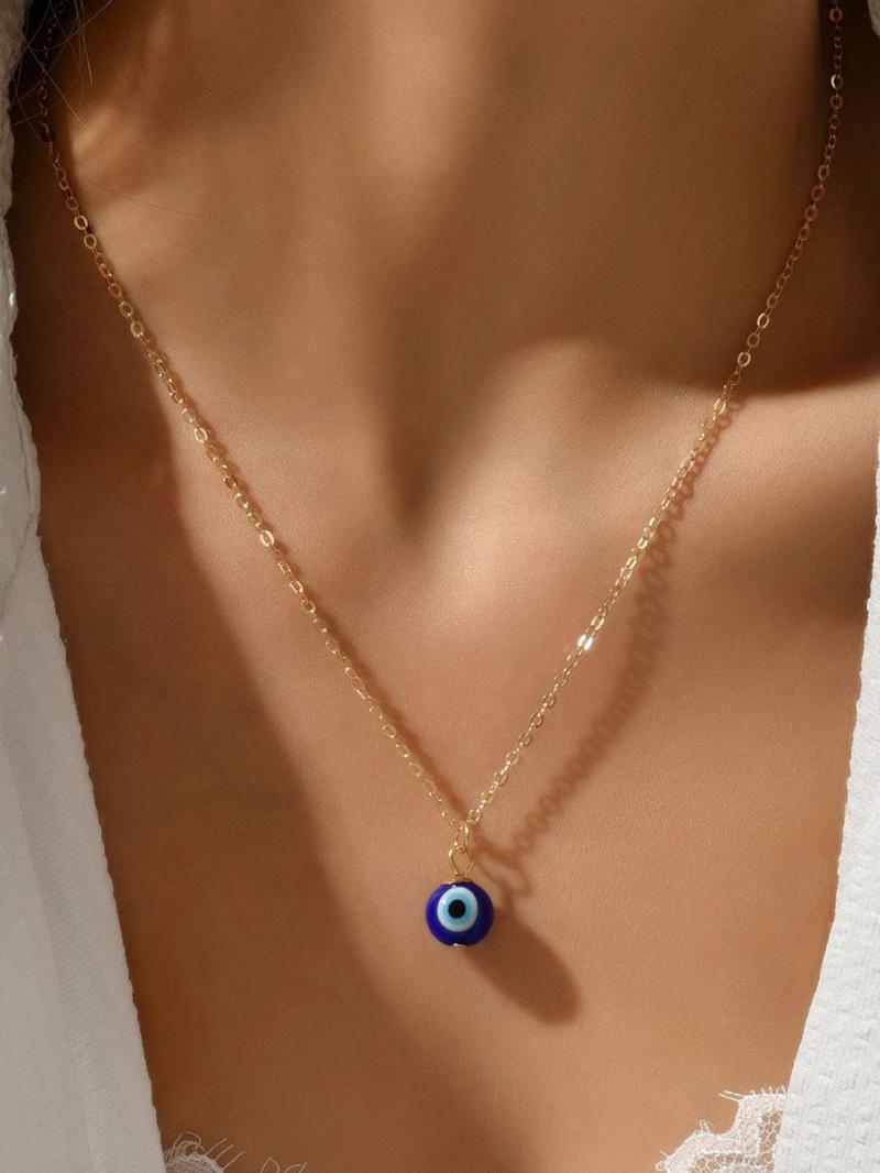 Devil Eye Design Pendant Necklace for Galentine's Party Style, Elegant Fashion Alloy Vintage Jewelry Accessories, Daily Holiday Party Gathering Gifts, Dainty Necklace