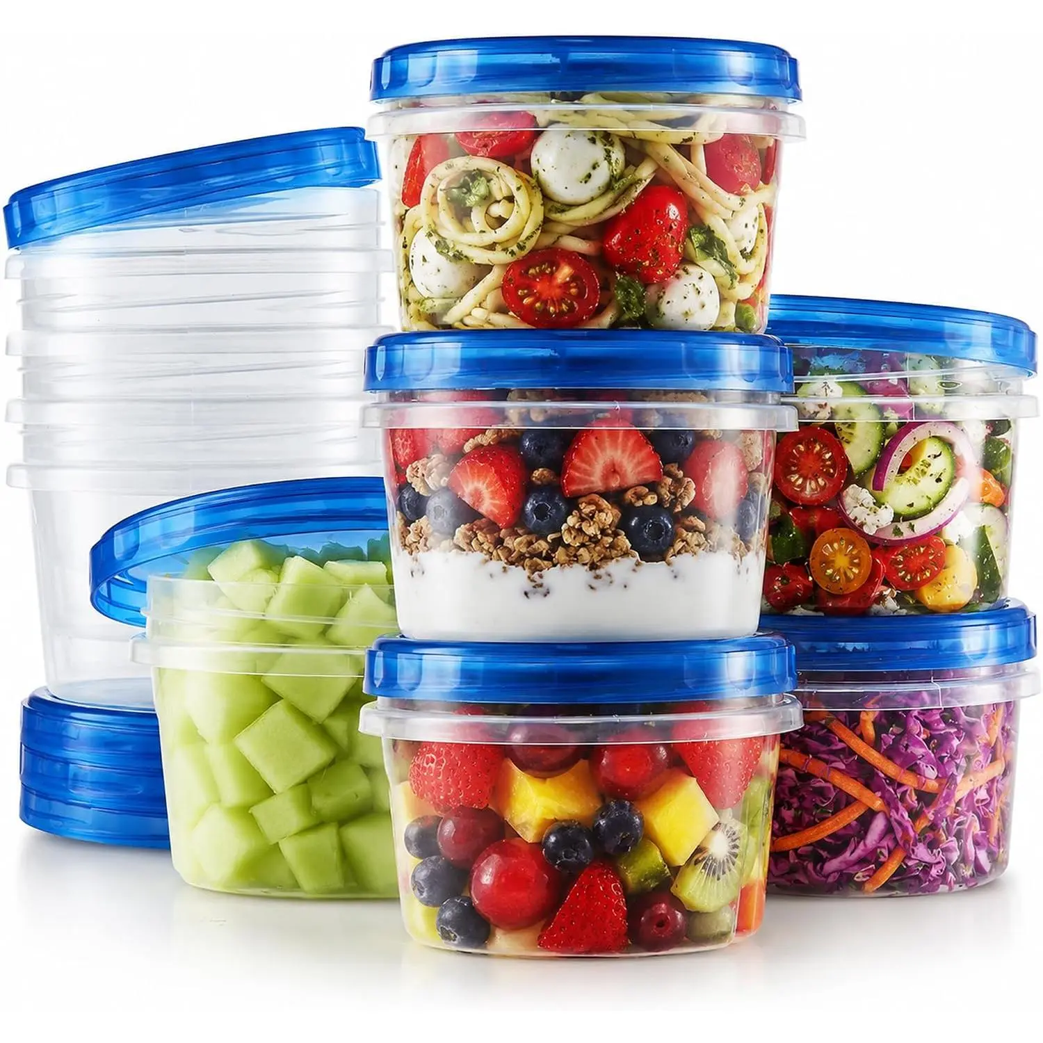 Twist Top Soup Storage Containers with  [16 Oz - 10 Pack]  Freezer Containers for  with Screw  , 16 Ounce  Storage Container with Cover, Leakproof,