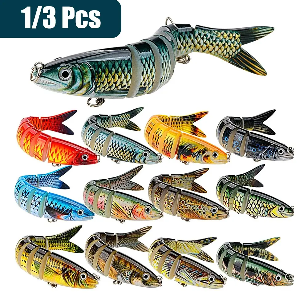 Multi-Jointed Swimbait Fishing Lures, Realistic Fish Design, 3 Treble Hooks, Durable Plastic, Freshwater & Saltwater, Angler Gift