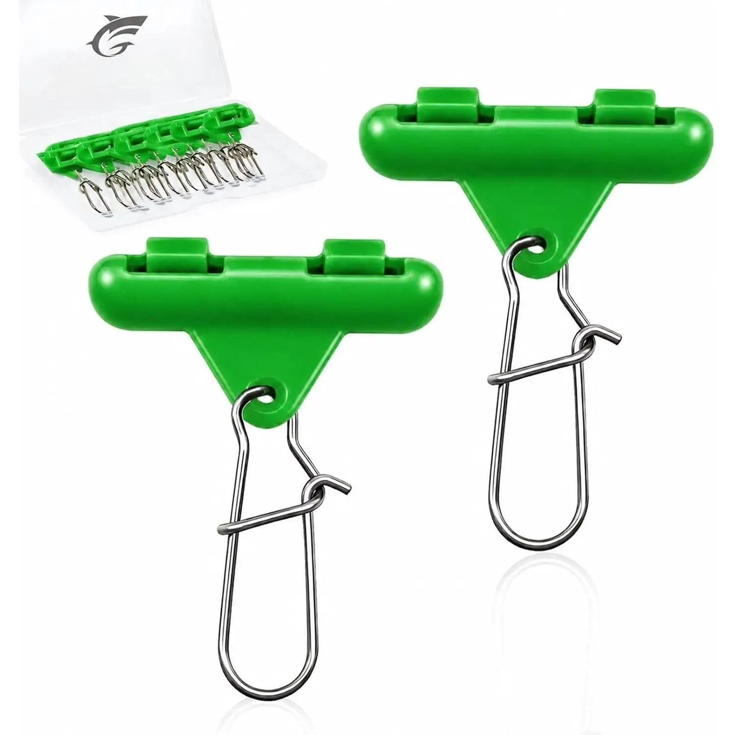 Sinker Slides for Fishing , 25/50pcs Heavy Duty Clip- Sinker Slider for with Duo Lock Snaps for Fishing Weights Sinkers Connector for Saltwater & Fish Fider Catfish Rigs