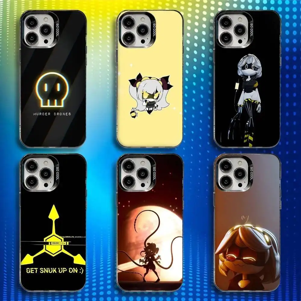 Game M-Murder Drones Phone Case For iPhone17, 16,15,14,13,12,11,Mini,Pro,SE,MAX White Matte Shockproof Cover