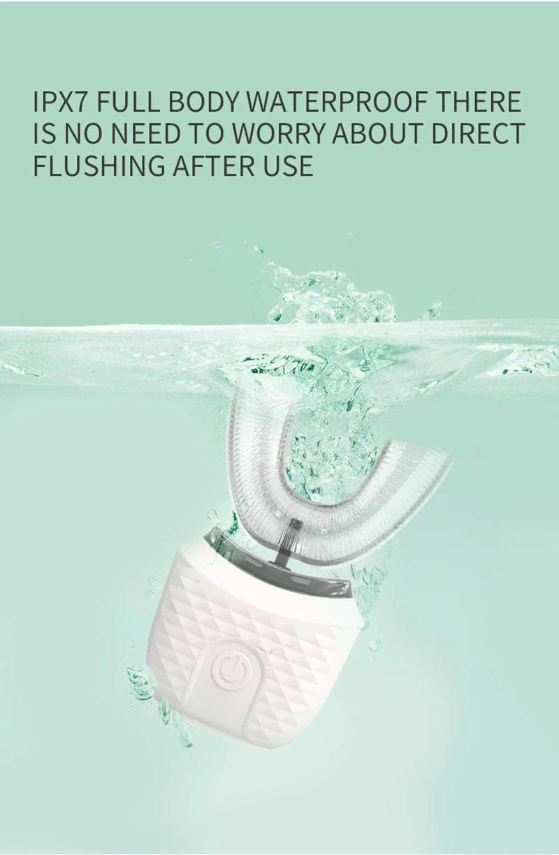 Wireless Silicone Electric Toothbrush 360 Degrees Automatic Ultrasonic U Shaped Travel Home Use Teeth brush
