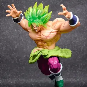 Dragon Ball Super Saiyan Broly Figure, Classic Angry Battle Pose, Gradient Hair, Detailed Muscles, Cross Scar, PVC Material, Dragon Ball Fan Must-Have