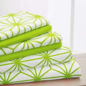 Elegant Luxury Soft 6-Piece Cube Geometric Pattern Sheet Set - 1500 Quality Microfiber - Wrinkle and Fade Resistant Coziest Bedding Set, All Around Elastic Fitted Sheet, Queen, Lime
