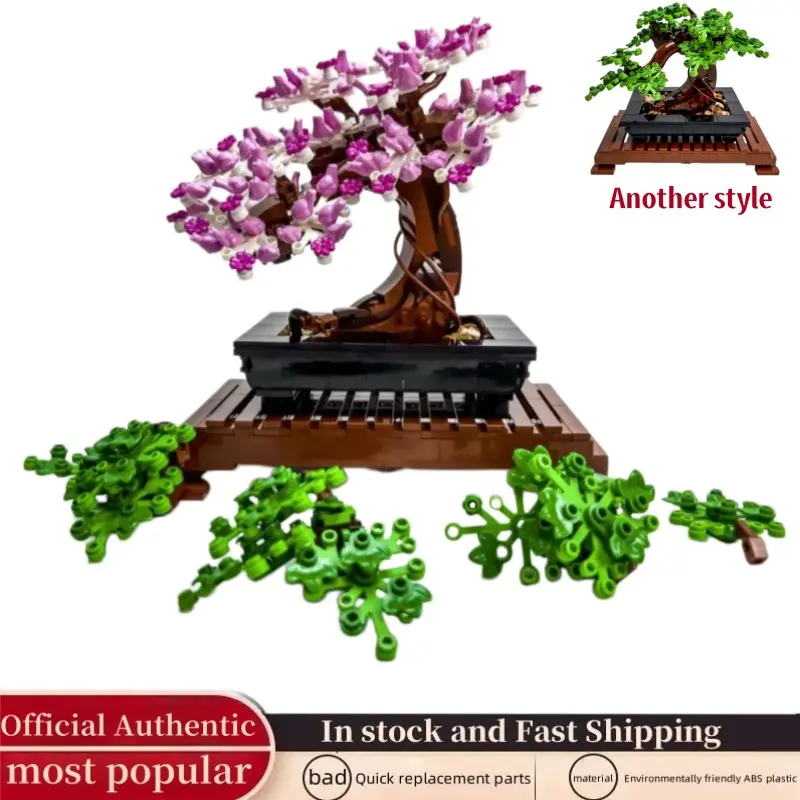 MOC Bonsai Tree Building Blocks Set Four Season Flower Bonsai Potted Plant Home Decoration Brick DIY Botanical Toys Adult Gift Bricks, DIY Plant Toy, Adult Gift