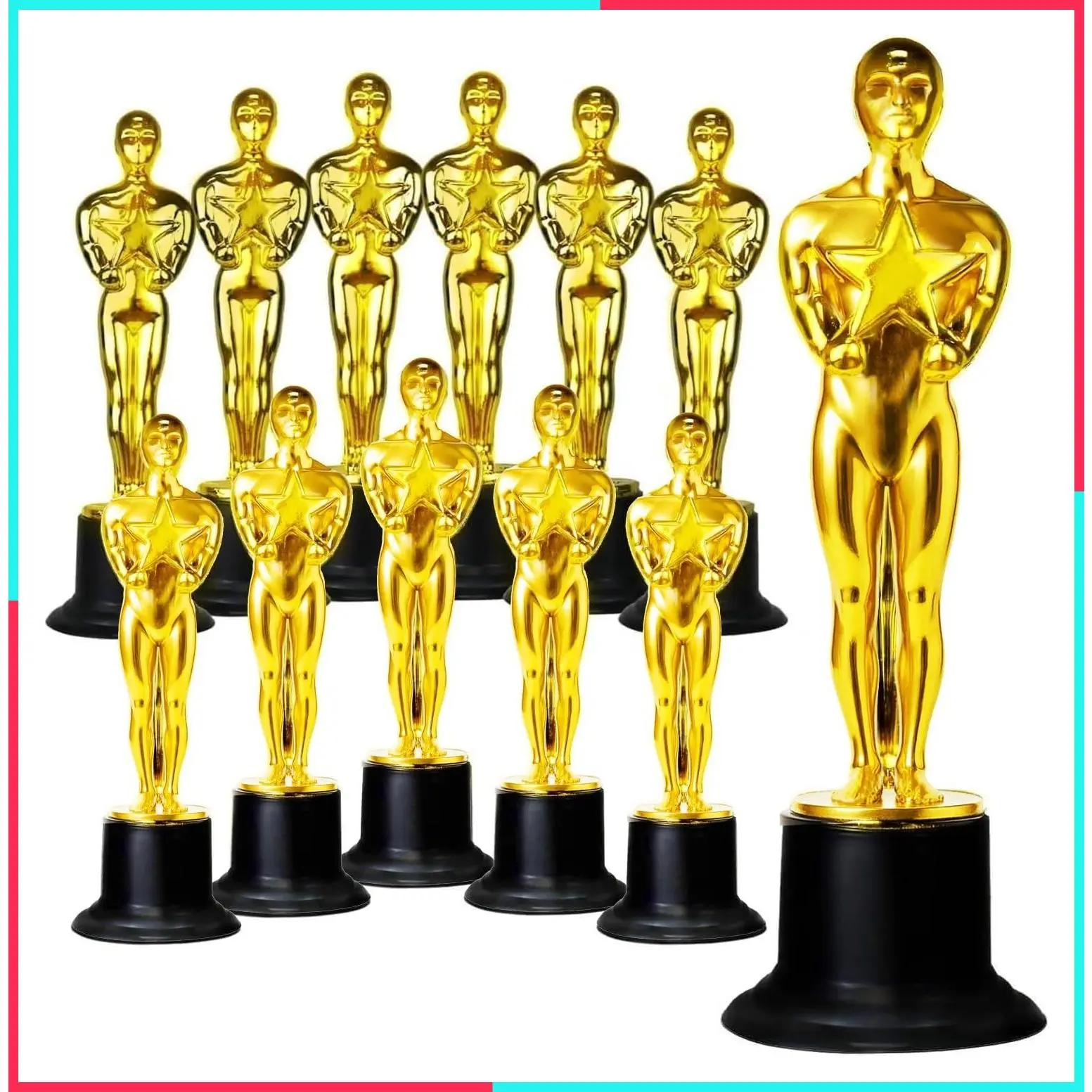 12-Pack 6-Inch Gold Award Trophies, Award Statues for Award Ceremony, Appreciation Gifts