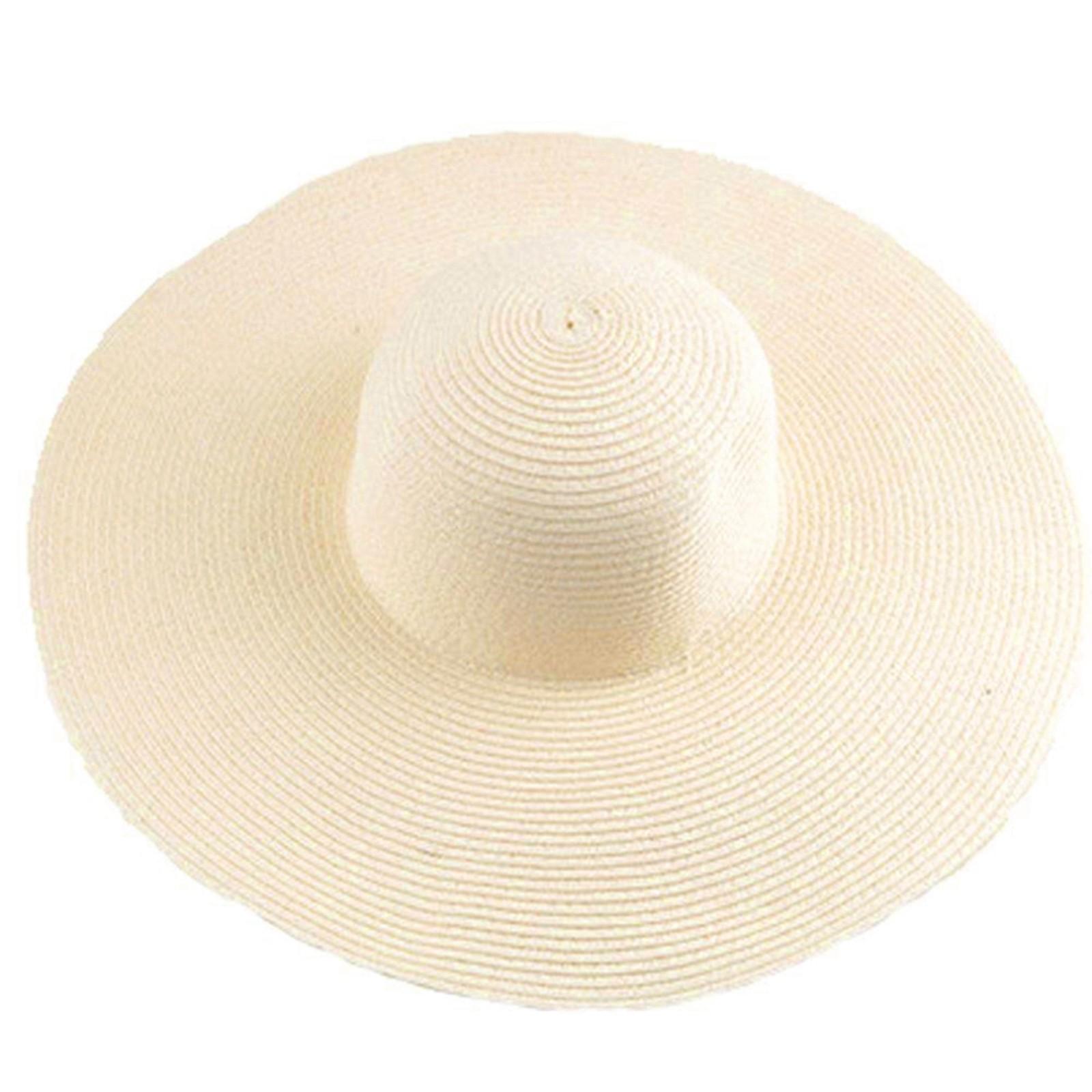 Women's Sun Visor Hat Wide Rimmed Summer Foldable Roll Up Beach Hat Solid Colour Casual Outdoor Sun Protection Large Hat