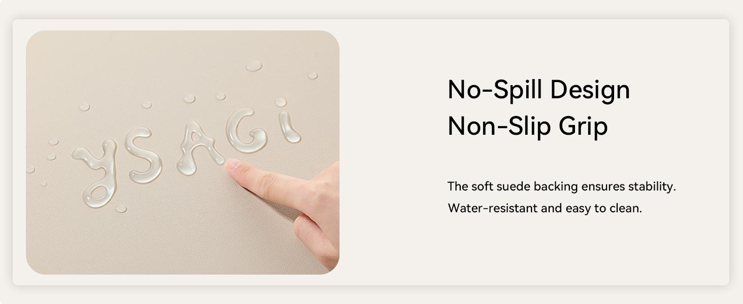 Leather Desk Pad Protector, Office Desk Mat, Large Mouse Pad, Non-Slip PU Leather Desk Blotter, Laptop Desk Pad, Waterproof Desk Writing Pad for Office and Home (Light Grey, 23.6" x 13.8")