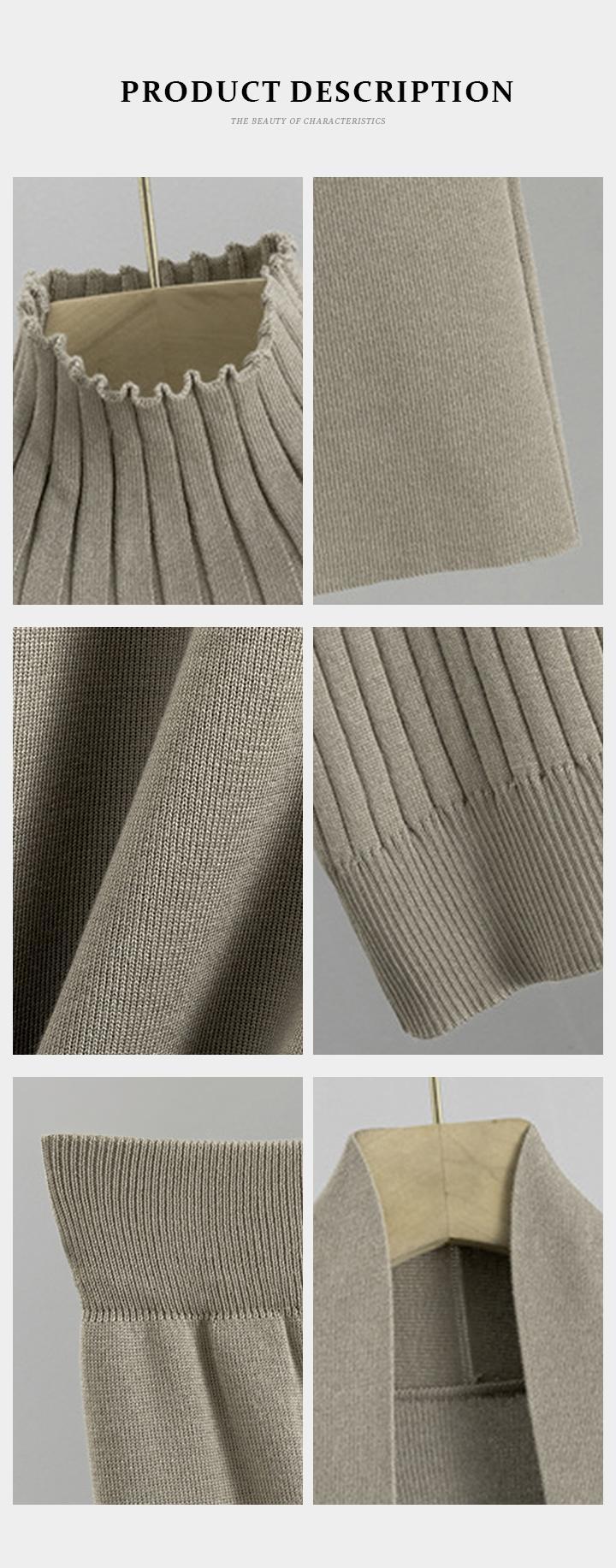 KatchMe Women's Classy Turtle Neck Tank Top & Wide Leg Trousers with Open-Front Long Cardigan Set, Fall & Winter Solid Color Three-Piece Set (US)