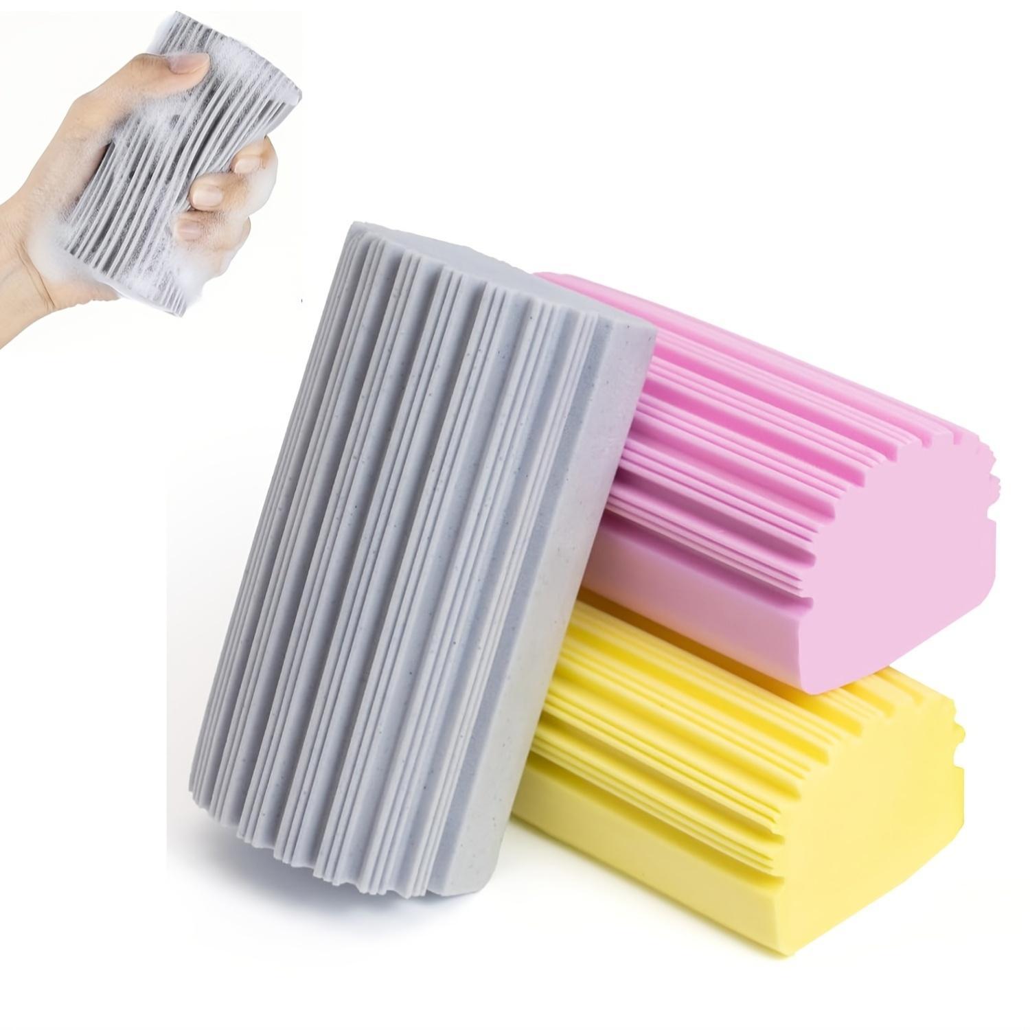 3pcs Damp Clean Duster Sponge, Sponge Cleaning Brush, Duster for Cleaning Blinds, Glass, Baseboards, Vents, Railings, Mirrors,Window Track Grooves and Faucets