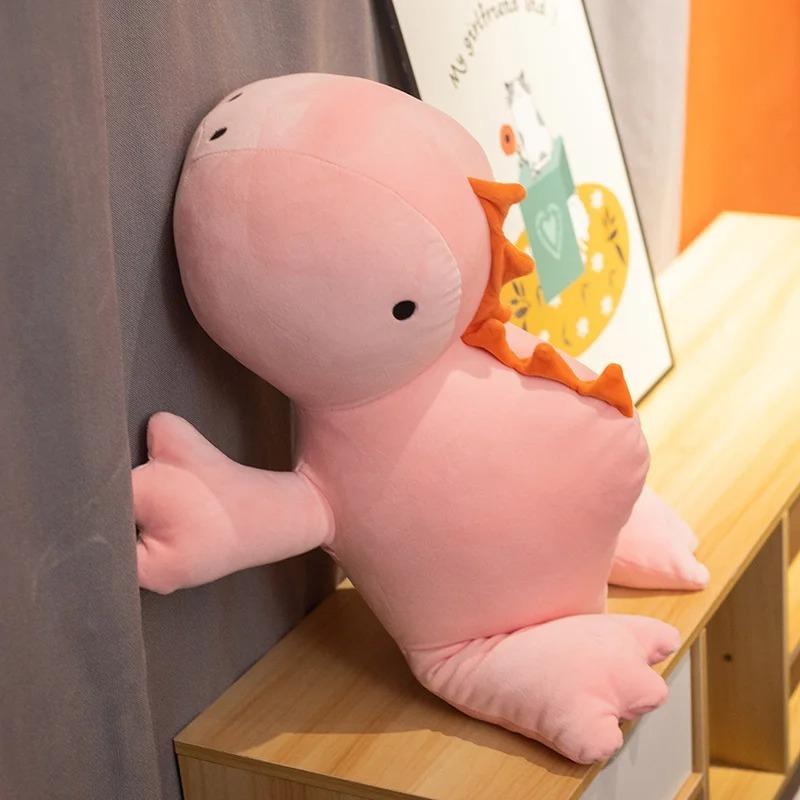 Cute Dinosaur Weighted Plush Toy Cartoon Game Character Pink Green Dinosaur Soft Stuffed Pillow For Kid Christmas Birthday Gift