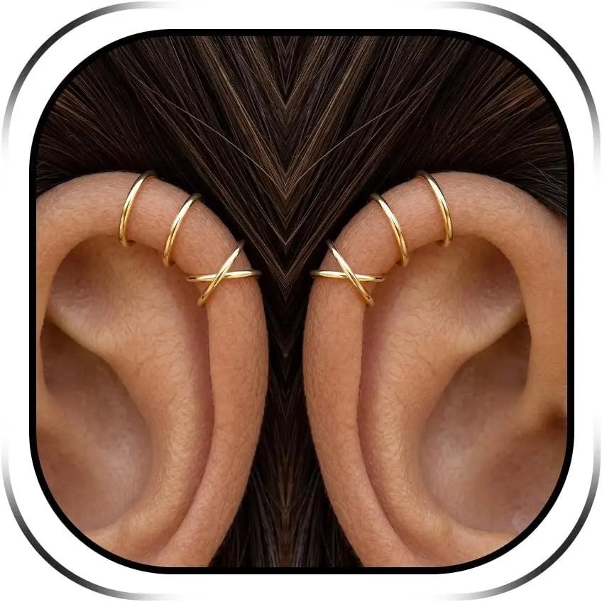 Non Piercing Ear Cuffs Clip On Cartilage Earrings for Women Trendy Stackable Fake Earrings Jewelry Gifts(Gift)