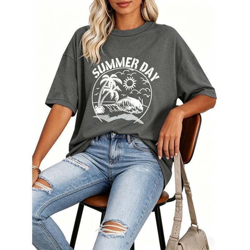 Short Sleeve and Printed Casual Blouse Vintage Tops,Women's Short Pattern,Unisex Women's and Men's T-shirts Casual Summer