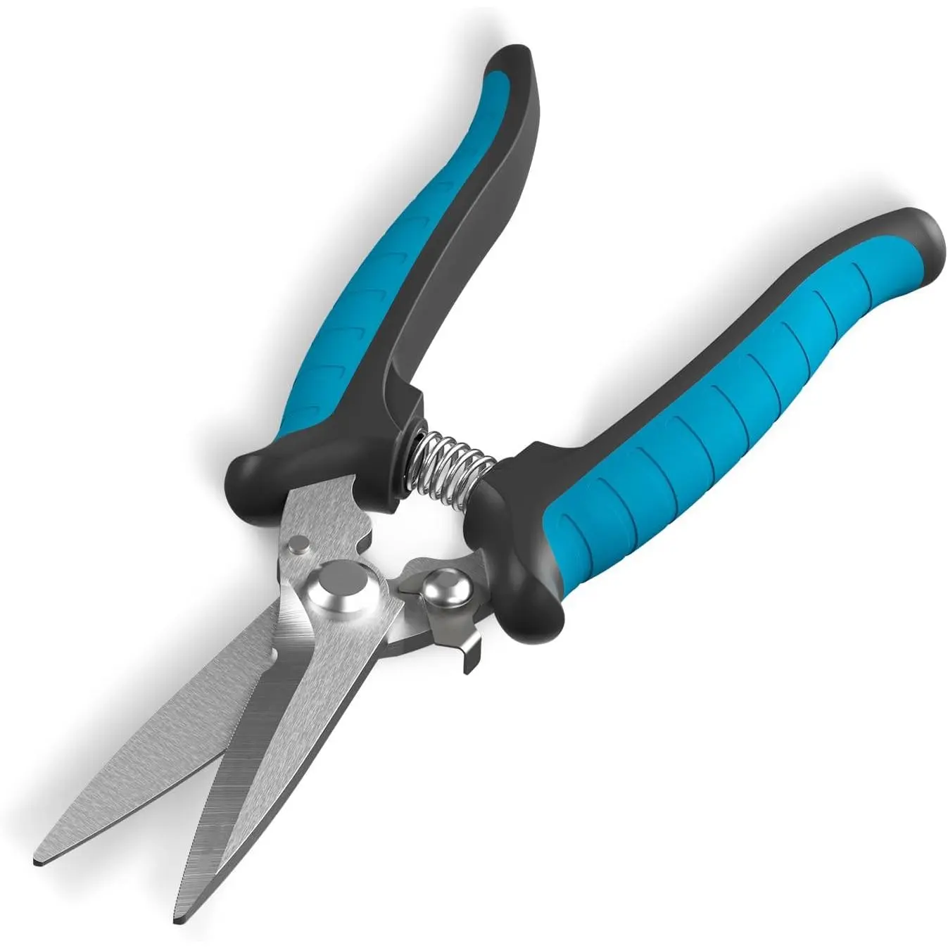 8in Stainless Steel Heavy-Duty Utility Scissors with Cutting Groove - Insulation & Metal Cable Cutting Tool, Ergonomic Electrician's Shears with Safety Lock