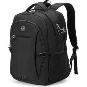 Anti Theft Laptop Backpack Travel Backpacks with Combination Lock Women Men College Backpack Computer Bag s 17 Inch Laptop,Black