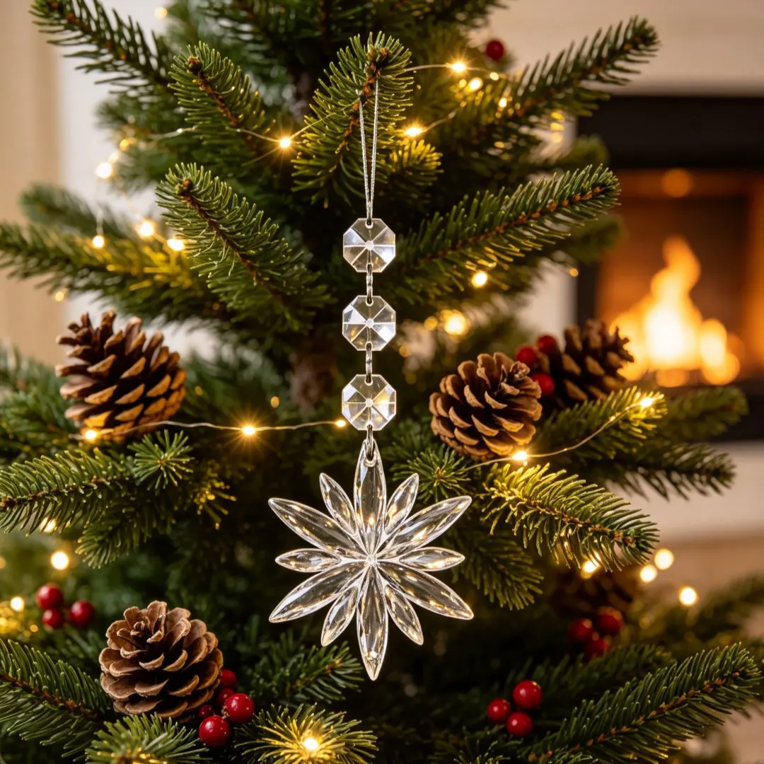 30 Crystal Decorations, Transparent Acrylic Snowflakes/ice Cones, Christmas Tree Ornaments, Wedding Festival Party Supplies, Perfect for Holidays