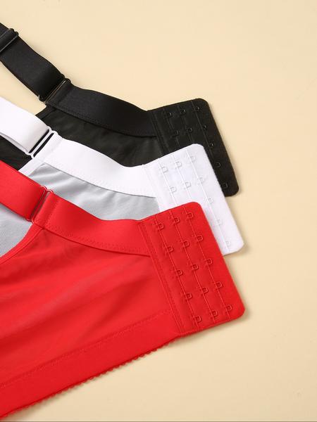 3Pce Plus Size Bras for Women Bra Supportive Underwire Bra Full Coverage Bra Push Up Lingerie Anti Sagging Bra Comfort Sexy Bra Simple Elegant Everyday Bra Halloween Clothes Sports Bras for women Back To School