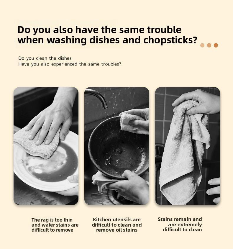 [3-Pack] Kitchen Cleaning Cloth, Imitation Avocado Cleaning Cloth, Soft Thickened Cleaning Cloth, Sponge Absorbent Dish Towel, Non-Shedding Quality Item