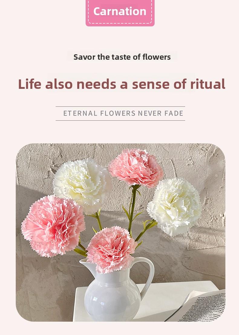 Artificial carnations, fake flowers for Mother's Day, Teacher's Day, room, bedroom, living room decoration, floral ornaments, photo props