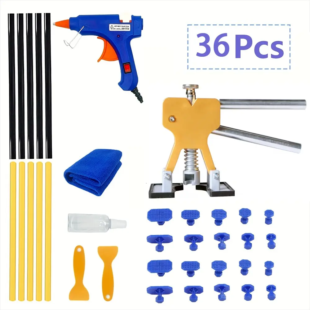 Car Dent Repair Kit, Professional Body Repair Tool, Suitable for Car Wheels, Refrigerator, Plastic Material, No Paint Required