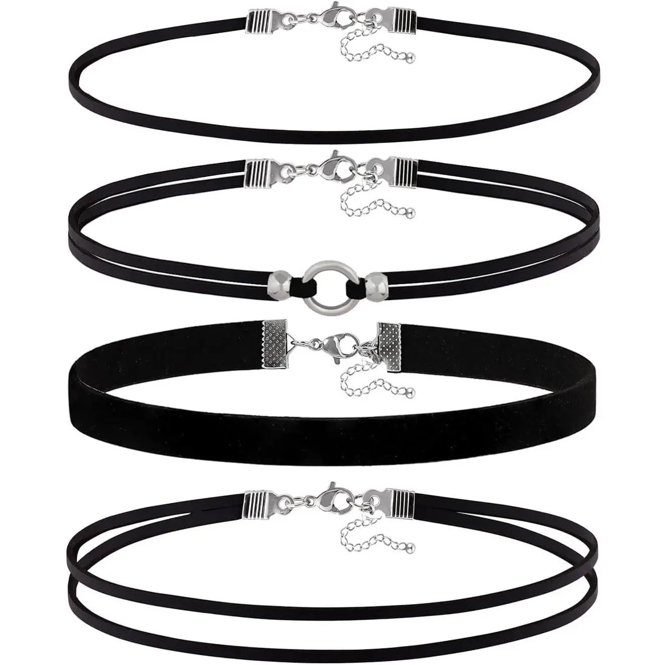 Velvet Choker Necklace for Women Black Lace Layered Classic Gothic Halloween Cosplay Jewelry Gift