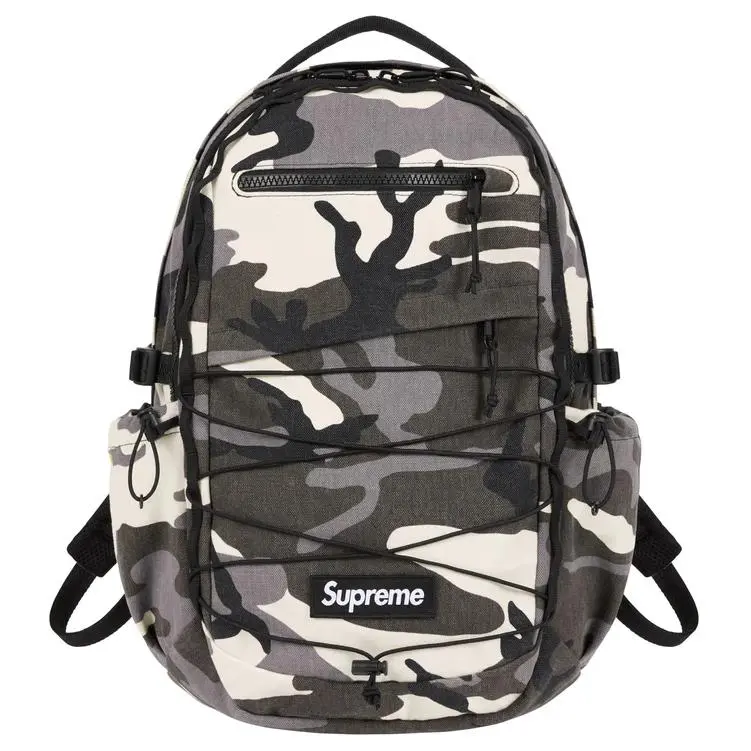 Supreme SS25 Week 1 28L Camo Print Casual Cotton Backpack for Men and Women