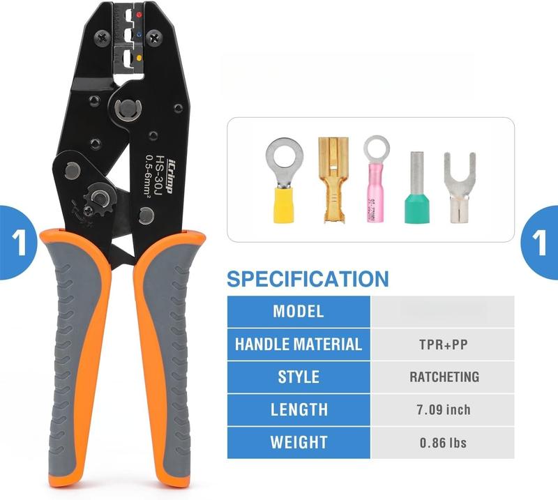 Wire Crimping Tool Kit with Wire Stripper and Ratcheting Wire Crimper for Heat Shrink Connectors, Wire Ferrule, Insulated and Non-Insulated Terminals Wire Crimping Tool Kit with Wire Stripper and Ratcheting Wire Crimper for Heat Shrink Connectors, Wire Ferrule, Insulated and Non-Insulated Terminals