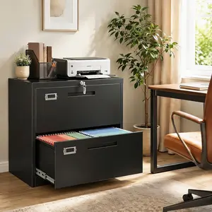 Lockable 4-Drawer Metal Filing Cabinet, Office & Home Storage Organizer for Letter, Legal & A4 Documents, Secure Lock System, Smooth Sliding Drawers, Compact Design, Easy Assembly