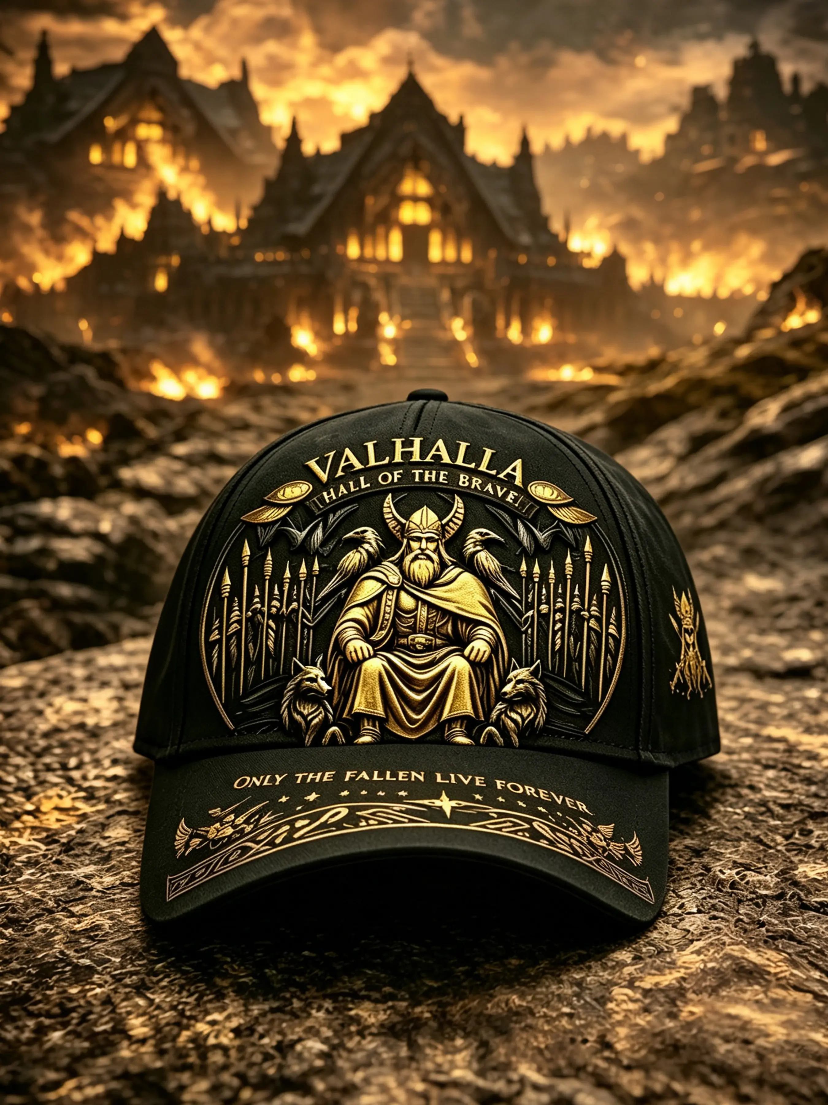 Odin Viking Baseball Hat, Norse Mythology Theme, Adjustable Street Style, All-Over Print, Perfect Gift for Vikings Lovers, Baseball Cap Adjustable