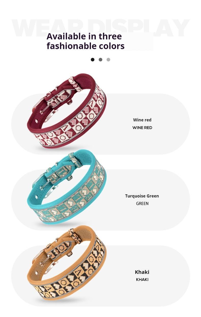 Boho Western Dog Collar, Adjustable Breathable Padded Pet Collar with Reflective Thread for Medium Large Dogs Boho Western Dog Collar, Adjustable Breathable Padded Pet Collar with Reflective Thread for Medium Large Dogs