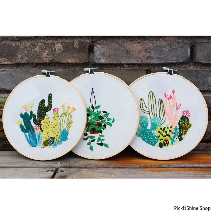 Beginner's European-Style Floral DIY Cross Stitching Materials Kit, 20cm Faux-Bamboo Hoop, Synthetic Fabric, Home Decor Gift Fashion Accessory Set, Cross Stitch, Room Decor, Whimsical Home Decor