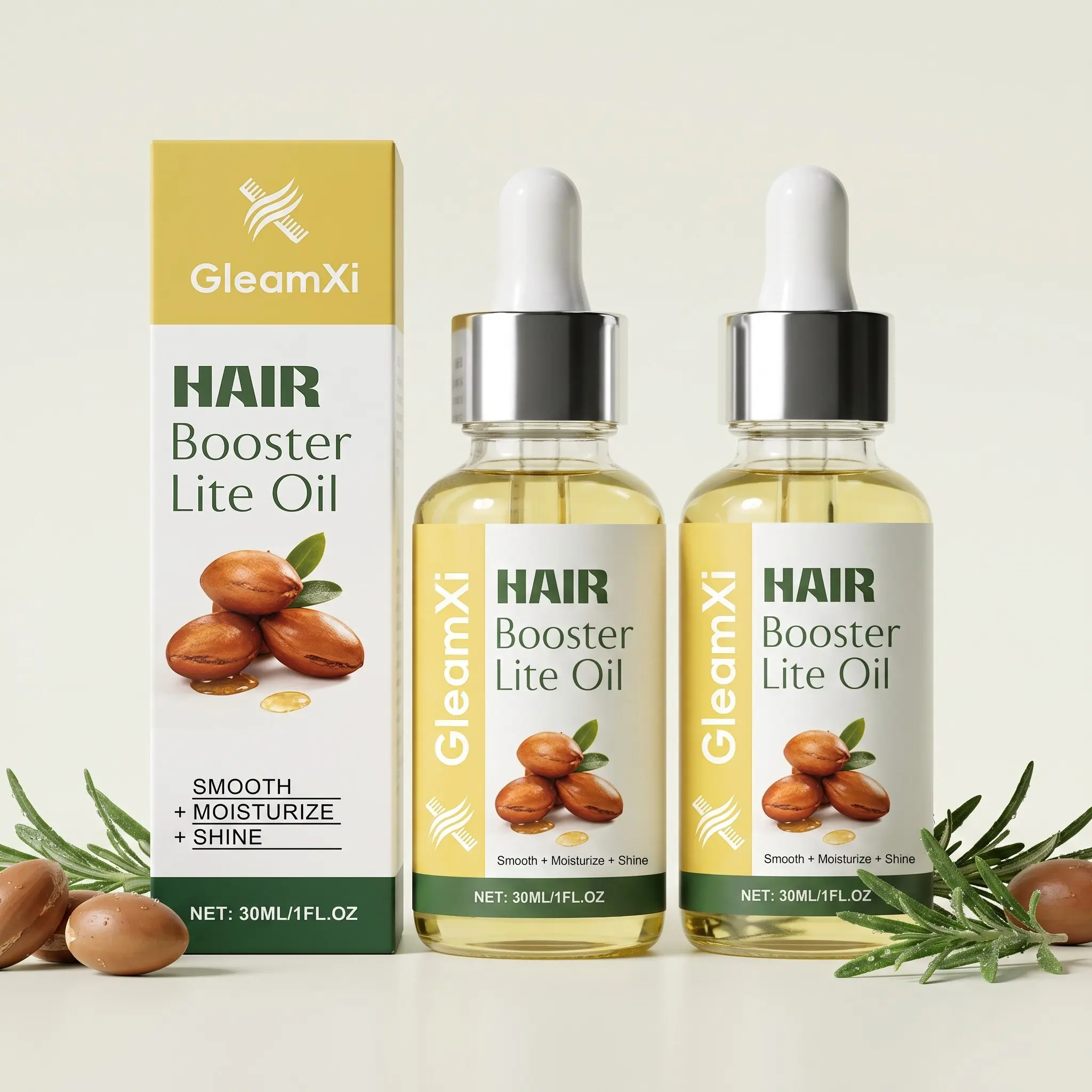 Lightweight Herbal Volumizing Hair Oil Set (30ML*2), Specifically Designed To Strengthen Hair Roots, Enhance Thickness, Smooth Hair, Portable Moisturizing Hair Oil