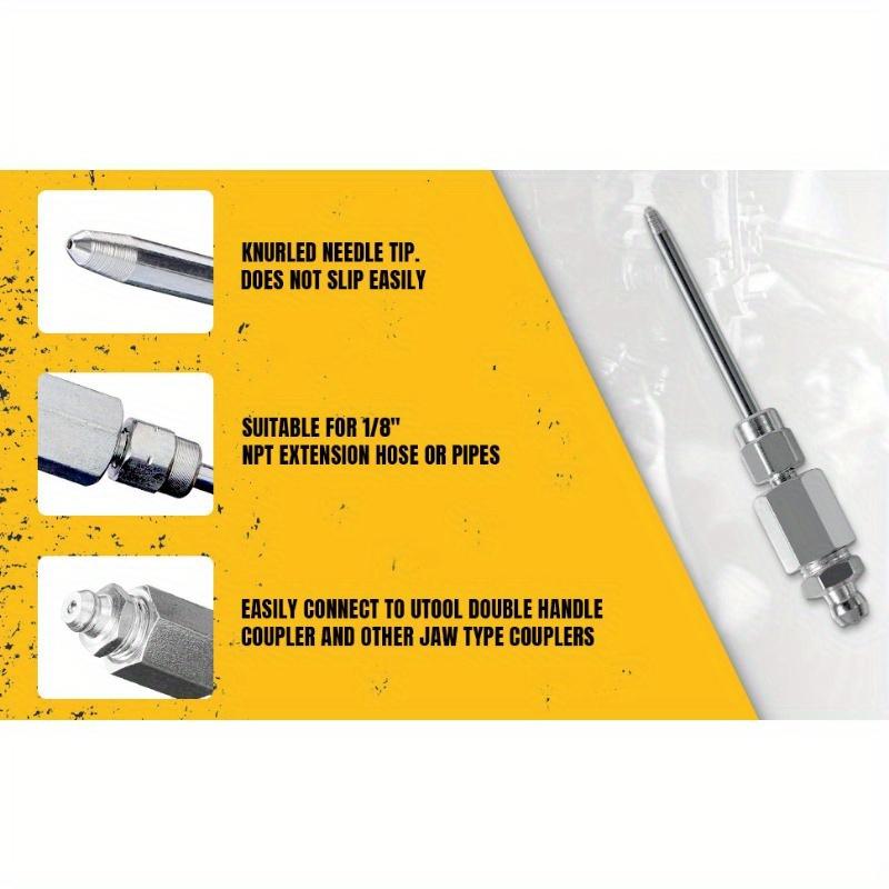 3 Pcs 90 Degree Grease Fitting Accessory Pack, Nozzle, Dispenser and Injection Needle for Lubrication of Industrial Machinery and Metal Parts