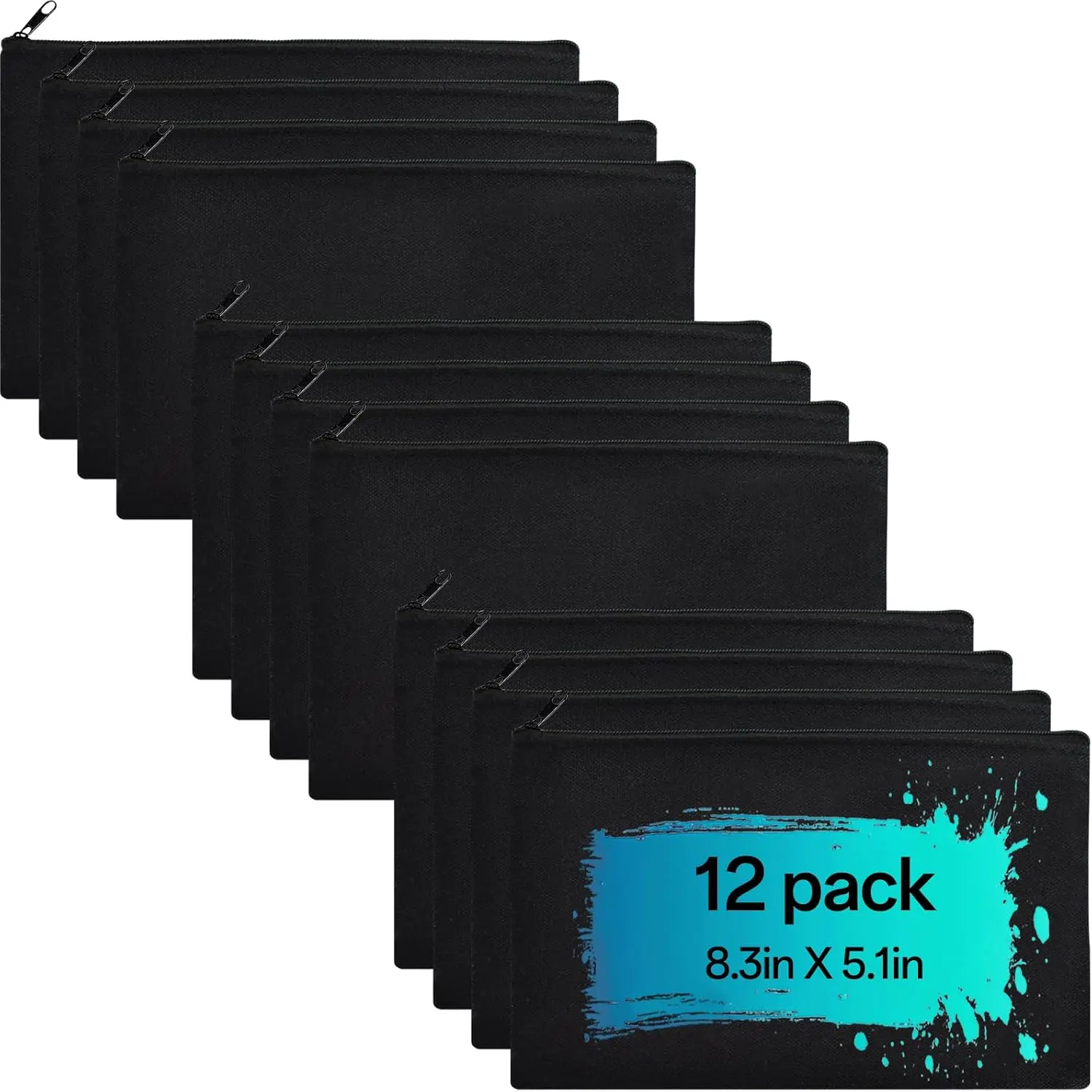 Canvas Zipper Pouch Bulk – 8.3 x 5 Inches  Canvas Pouches with Zipper, Canvas Pencil Pouch, Makeup Bags Bulk for Travel  Toiletry, Multipurpose Zipper Pouch for DIY Craft Storage