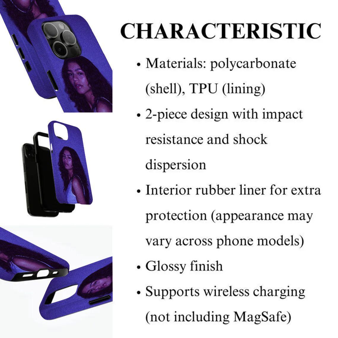 Fashion Icon Zendaya Pattern 2-in-1 Film Phone Case — Compatible with iPhone 12, 13, 14, 15, 16, 17 Series. Premium Glossy Printed Protective Cover: Wear-Resistant & Drop-Proof.