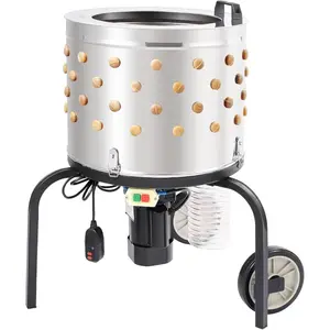VEVOR Chicken Plucker Machine, 15.7 in Drum, 550W 275RPM Electric Chicken Plucking Machine with 114 Soft Fingers Transport Wheels, Stainless Steel Feather Remover for Processing 1 - 2 Chicks Once
