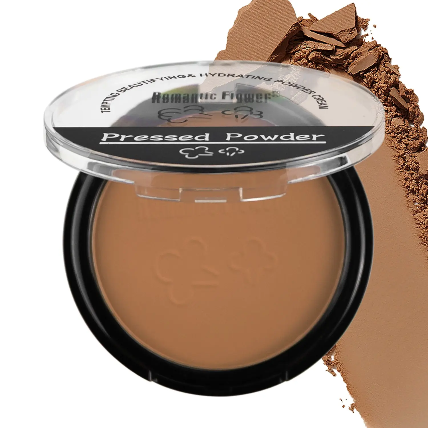 3 Shades Dark Matte Pressed Powder, Waterproof Sweatproof Pressed Setting Face Makeup Foundation Powder