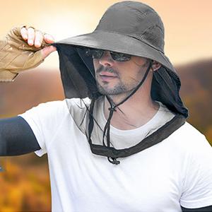 Mosquito Net Hat, Sun Hat Mosquito Head Net Hat Fishing Hat with Net Mesh for Outdoor Hiking Gardening Men Women