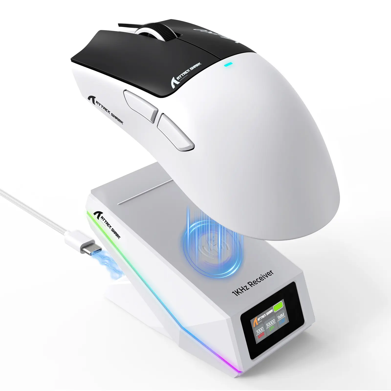Attack Shark X11 Pro V2 Wireless Gaming Mouse, Programmable RGB, Magnetic Tft Display, Paw3315 Sensor, 30k Dpi, 1khz Polling Rate, PC Compatible, Gaming Computer Accessory