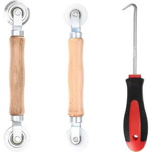 3 Pcs Window Screen Rolling Tool Set for DIY Enthusiasts - Metal/Nylon Bearing Spline Roller, Mesh Window Screen Installation & Repair Removal Hook