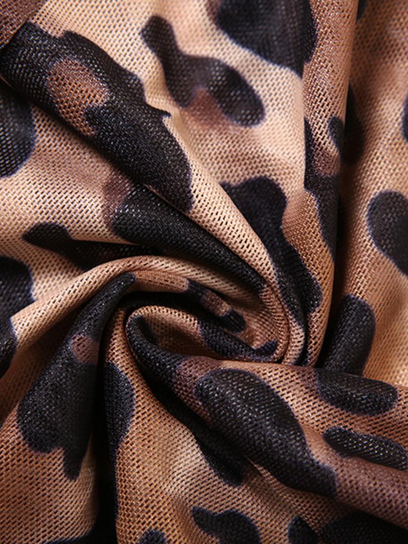 Women's Leopard Print Romper, Leopard Print Jumpsuit, Fashion Lady Casual Long Sleeve Bodycon Romper for Daily Outdoor Wear, Women Romper for Summer, Womenswear