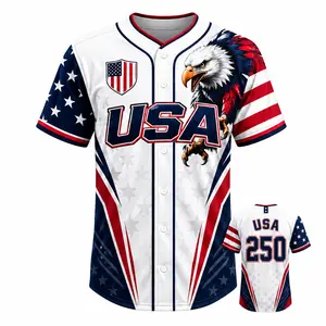 USA 250th Baseball Jersey, USA Flag Eagle Shirt, US Patriotic Pride Gifts for Men Women